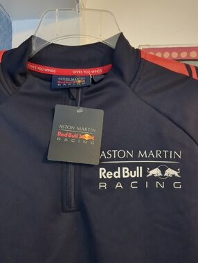 NWT Aston Martin Red Bull Racing PULLOVER 1/4 ZIP JERSEY SHIRT Jacket SZ LARGE